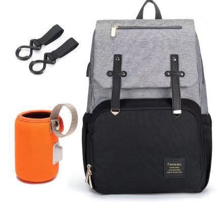 Waterproof Mummy Backpack with USB & Stroller Hooks – Large Capacity