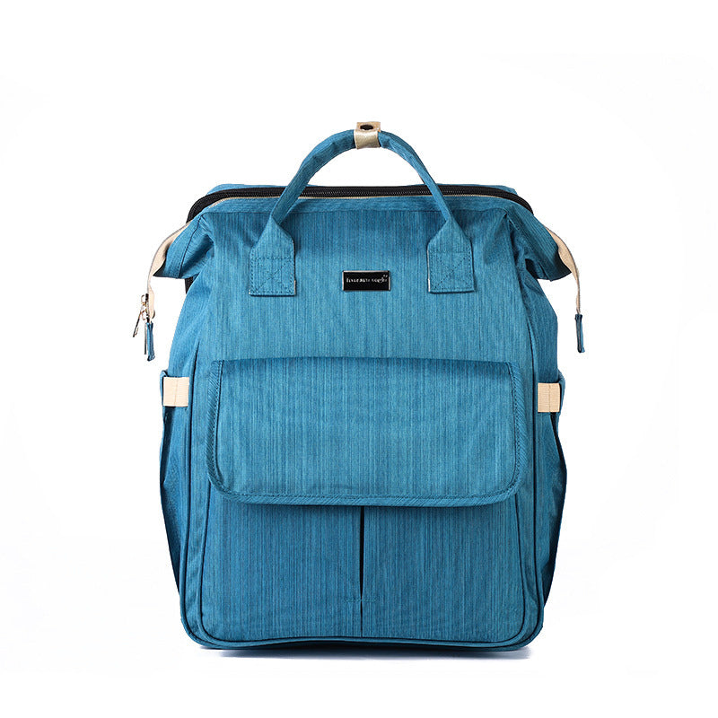 900D Oxford Mommy Backpack with Folding Baby Bed – Durable & Spacious