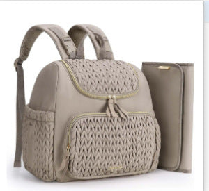 Multifunctional Quilted Diaper Bag – Breathable & Expandable with Curved Straps
